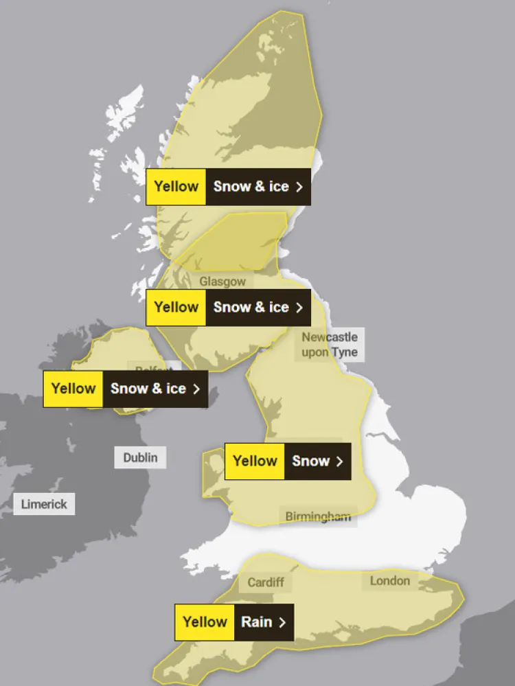 Met Office weather warnings