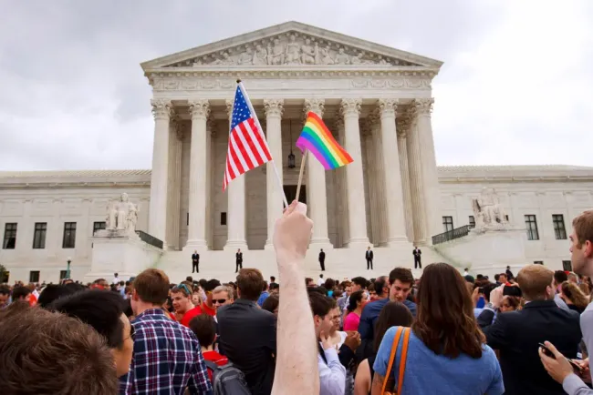 Outside the Supreme Court in 2015