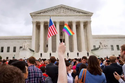 Outside the Supreme Court in 2015